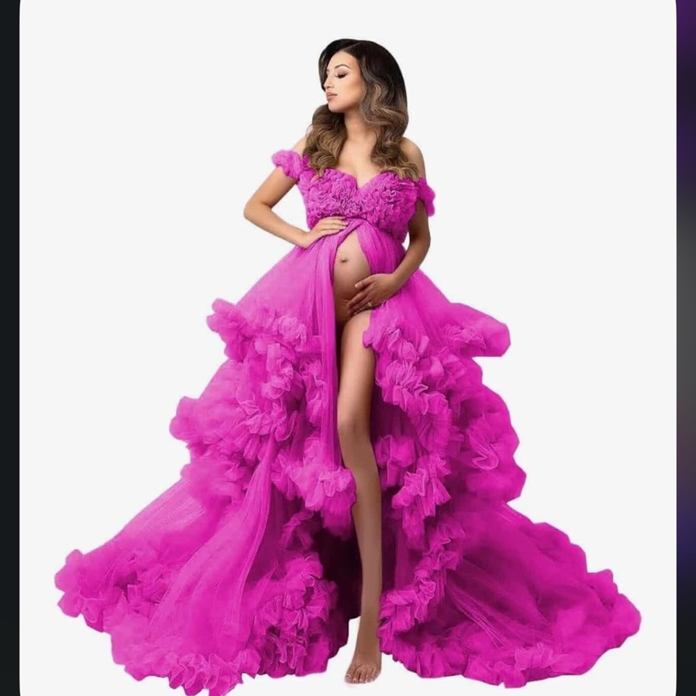 Elegant Pink Off-Shoulder Gown